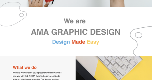 AMA Graphic Design Homepage - tagline and introduction